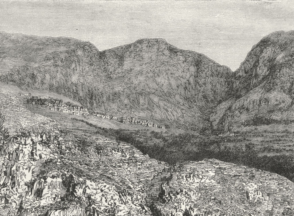Associate Product GREECE. Mount Parnassus & Delphi c1885 old antique vintage print picture