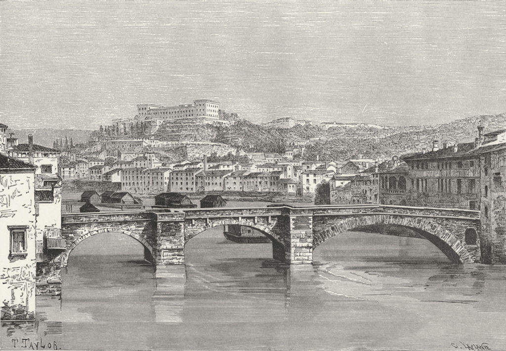 ITALY. Verona c1885 old antique vintage print picture