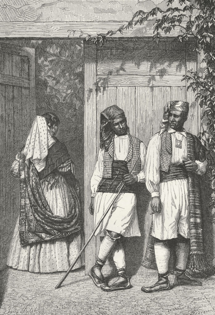 SPAIN. Peasants of Huerta & Cigarrera Valencia c1885 old antique print picture
