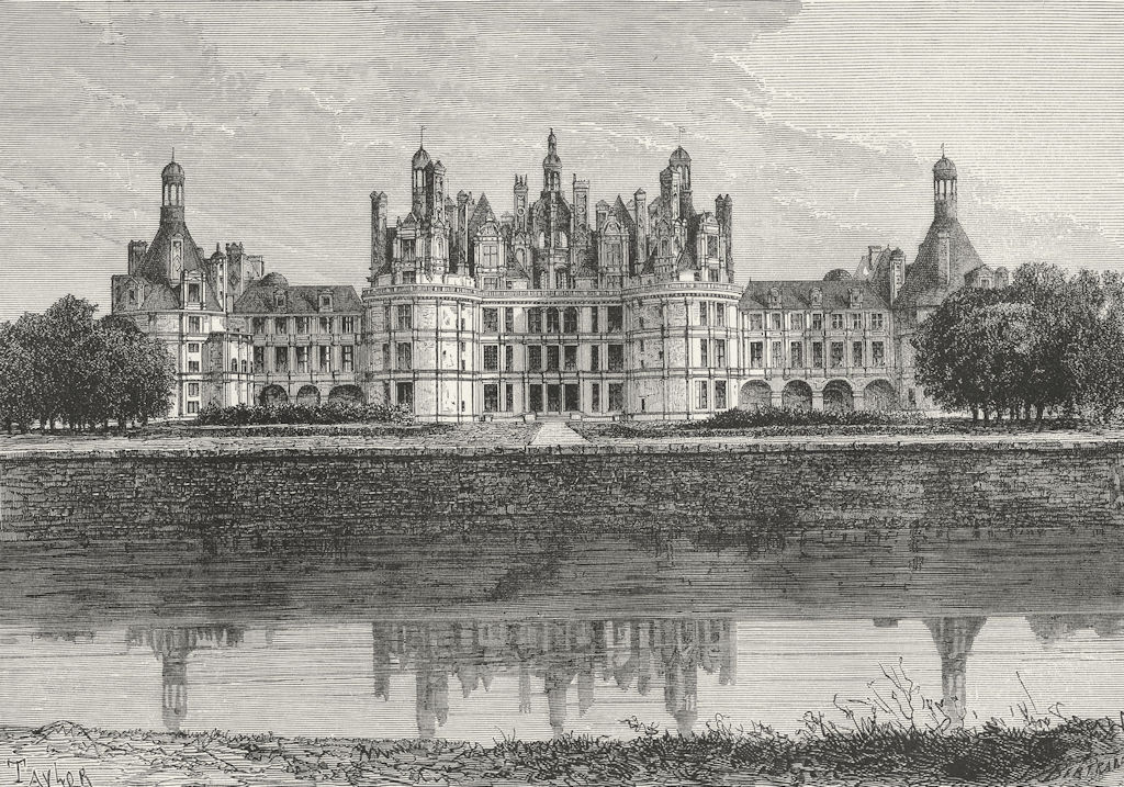 LOIR-CHER. Chambord Castle c1885 old antique vintage print picture