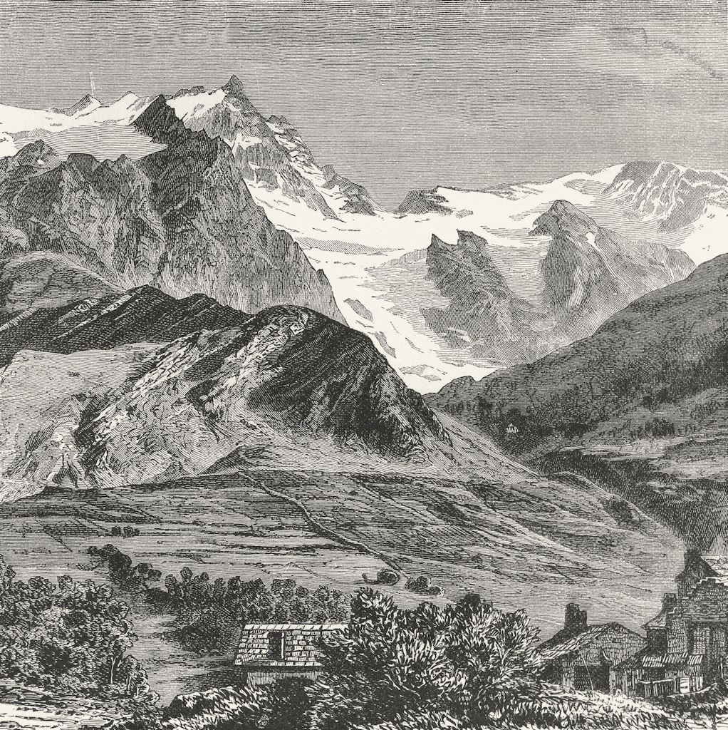 FRANCE. Glacier of Grave c1885 old antique vintage print picture