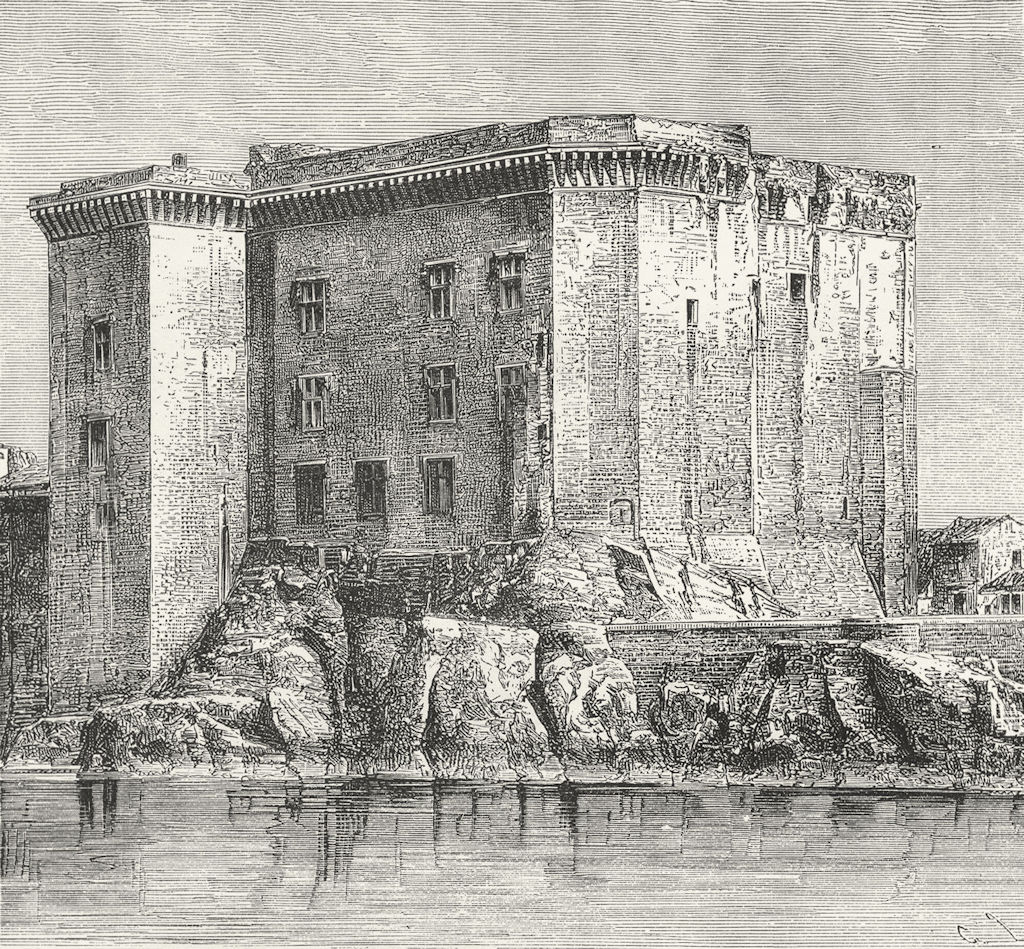 FRANCE. King Rene's Castle at Tarascon c1885 old antique vintage print picture