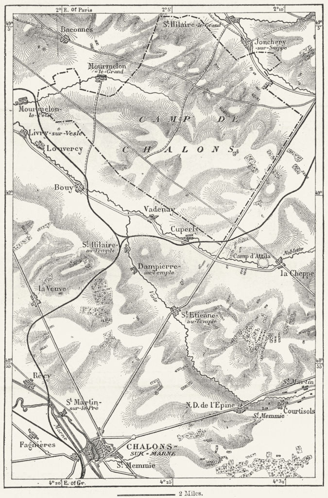 FRANCE. Chalons Camp, sketch map c1885 old antique vintage plan chart