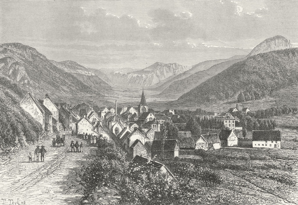 Associate Product PUY-DE-DÔME. Valley of Mont Dore-Bains c1885 old antique vintage print picture