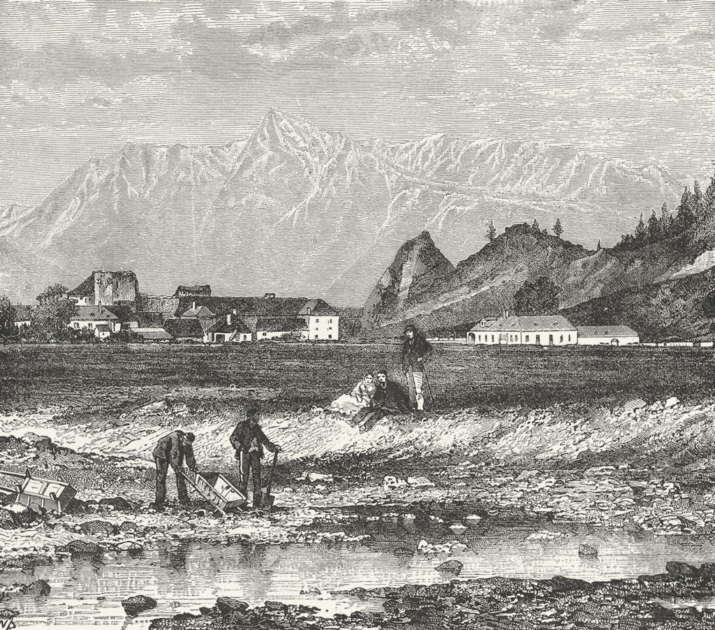HUNGARY. Sohlergrund, plain Zolyom, mining district c1885 old antique print