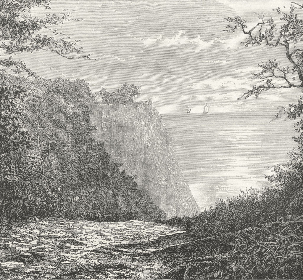 GERMANY. Cliffs of Konigstuhl, Rugen c1885 old antique vintage print picture