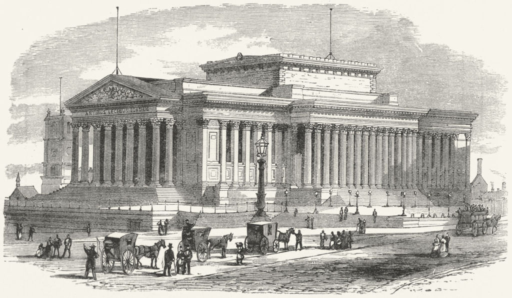 Associate Product LIVERPOOL. St George's Hall c1885 old antique vintage print picture