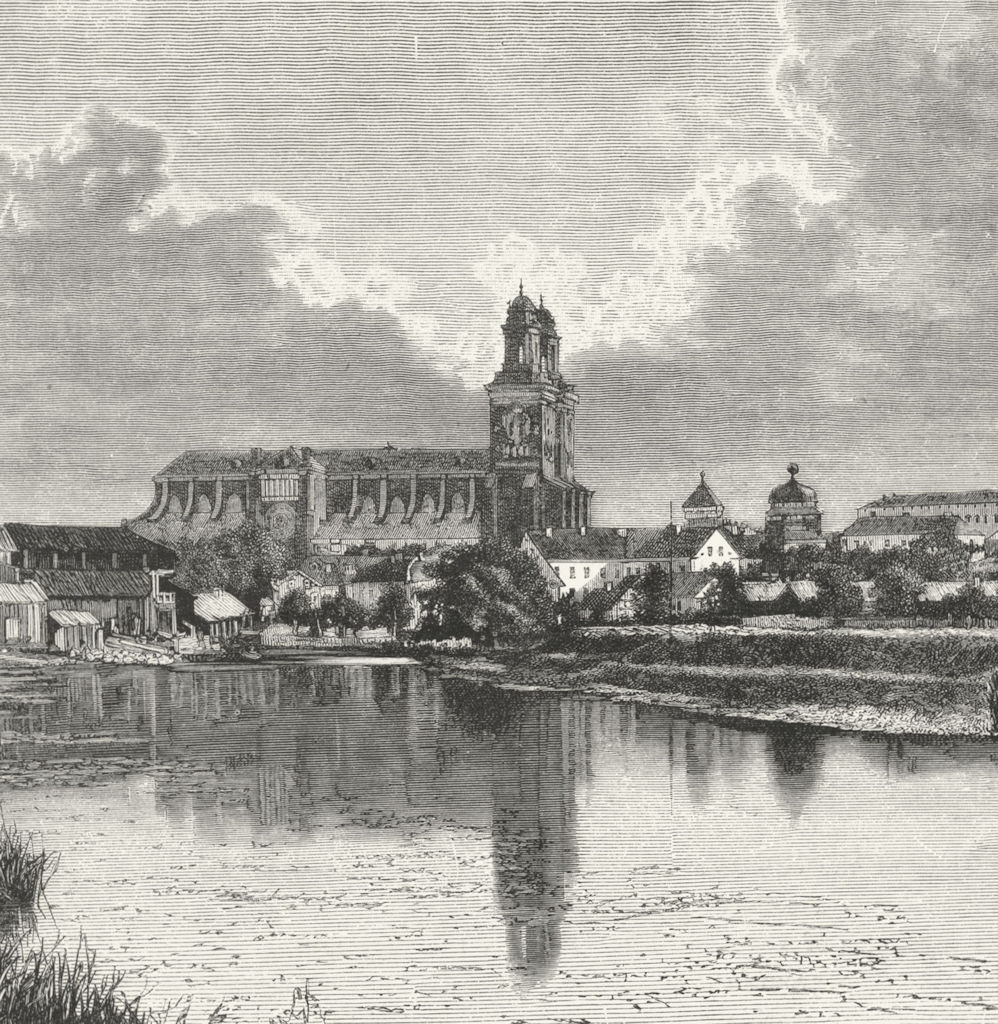 SWEDEN. Cathedral of Uppsala c1885 old antique vintage print picture