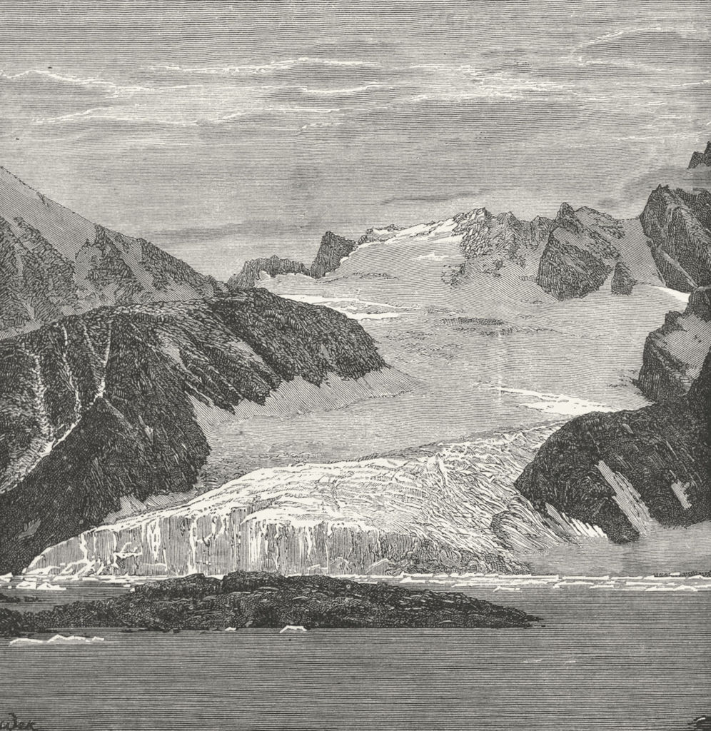 NORWAY. Foul Bay, Spitsbergen c1885 old antique vintage print picture