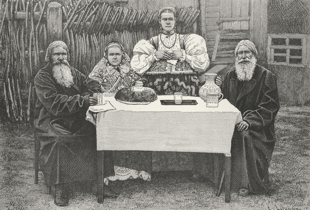 RUSSIA. Types & Costumes in Nijni-Novgorod c1885 old antique print picture
