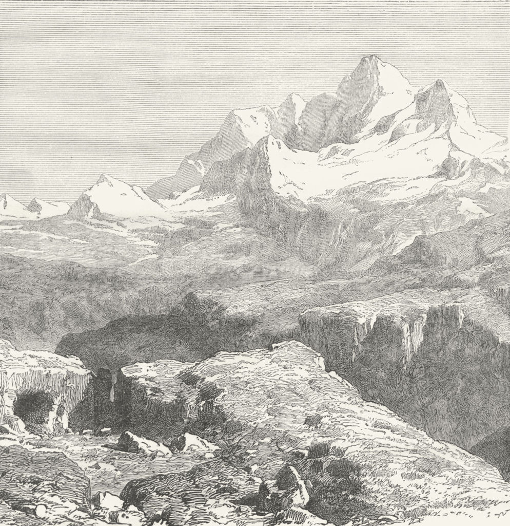Associate Product ASIA. Mount Everest c1885 old antique vintage print picture