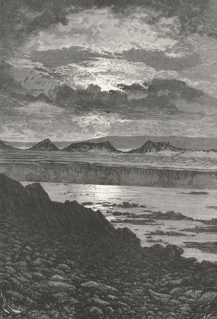 NORWAY. Sun at Midnight, Spitsbergen c1885 old antique vintage print picture