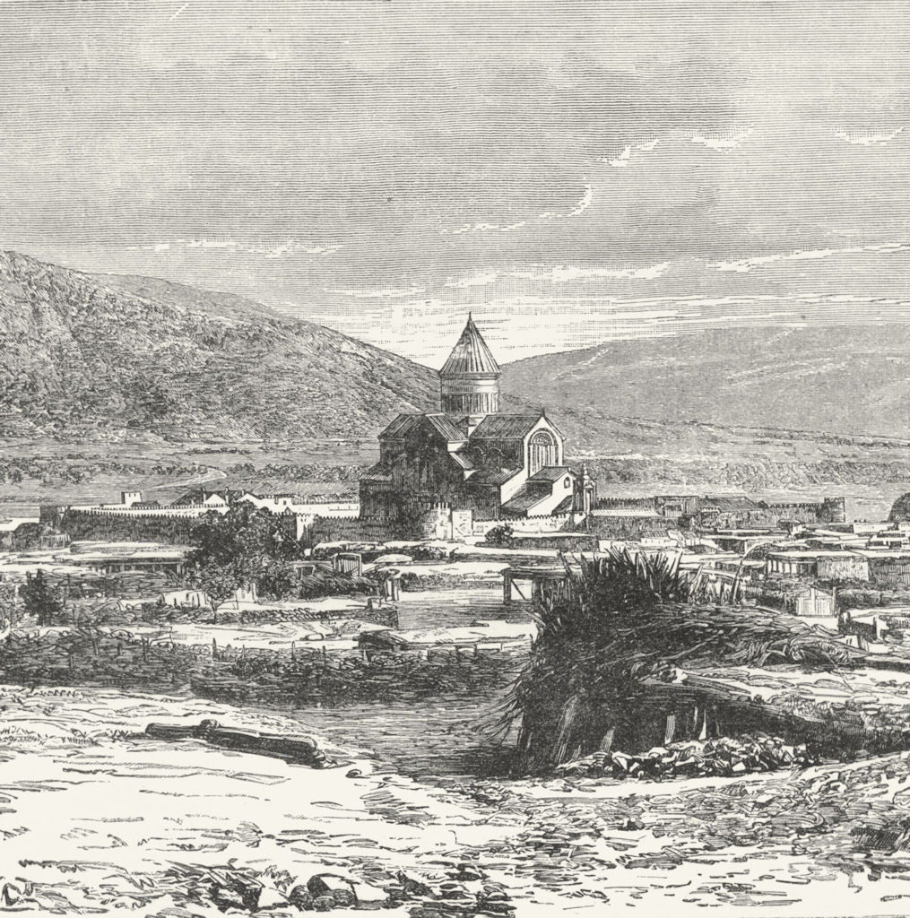 GEORGIA. Mtzkhet, ancient capital of c1885 old antique vintage print picture