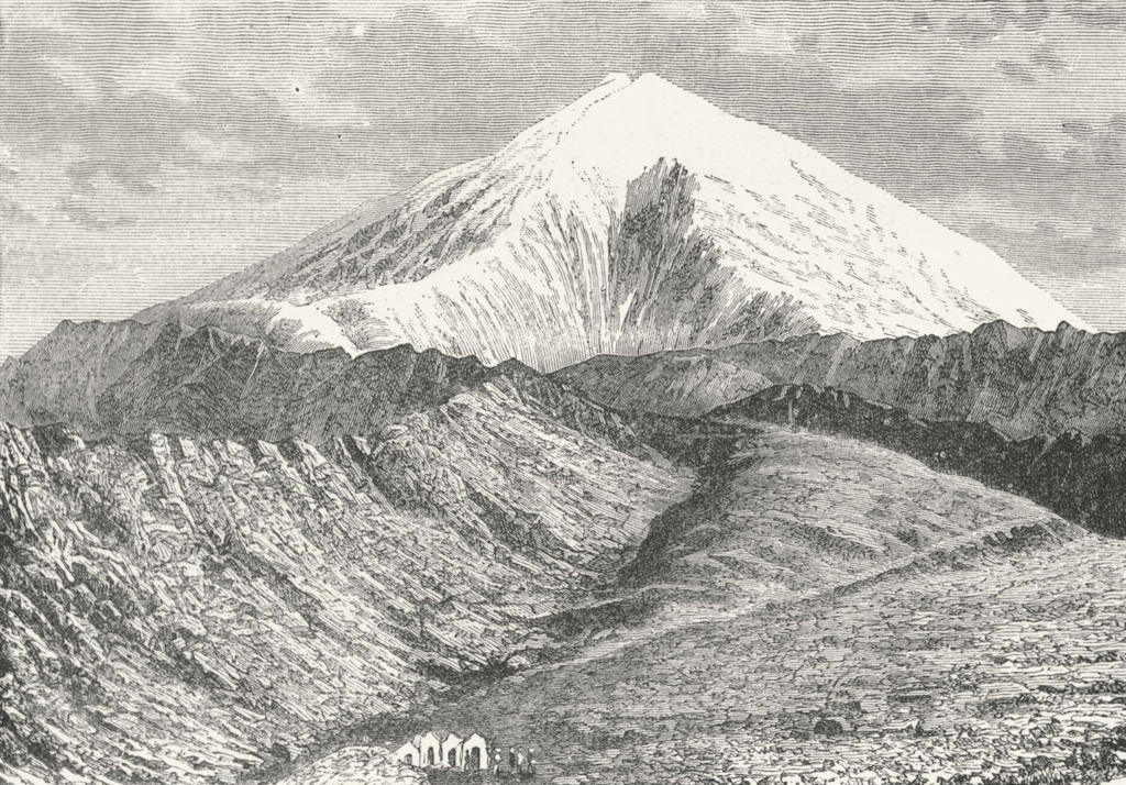 TURKEY. Mount Ararat c1885 old antique vintage print picture