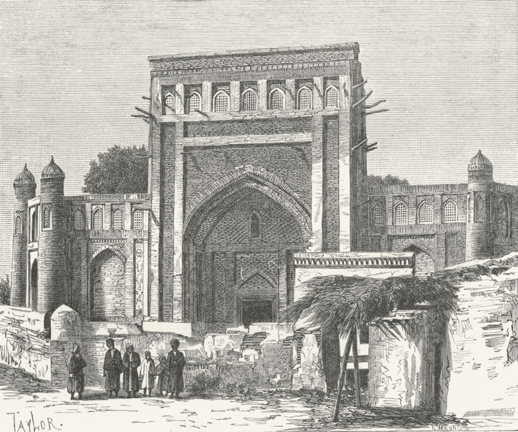 Associate Product UZBEKISTAN. Khiva. a Mosque c1885 old antique vintage print picture