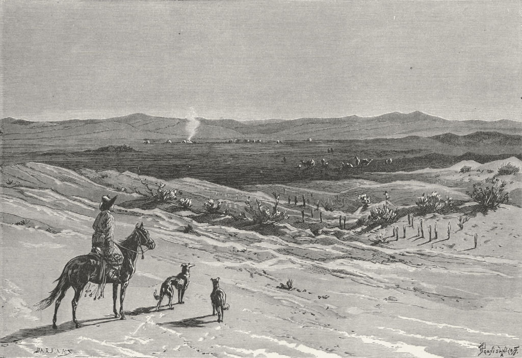 CENTRAL ASIA. Kyzyl Kum Desert-Dussibai Wells c1885 old antique print picture