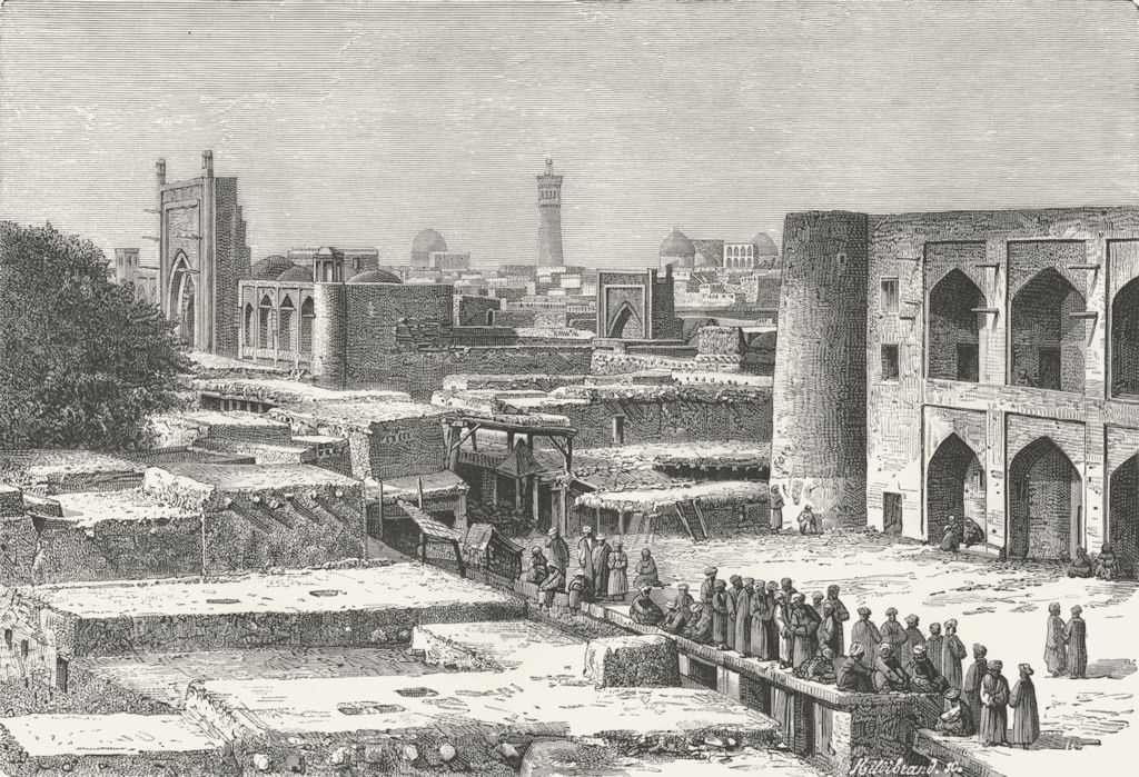 UZBEKISTAN. Khiva c1885 old antique vintage print picture