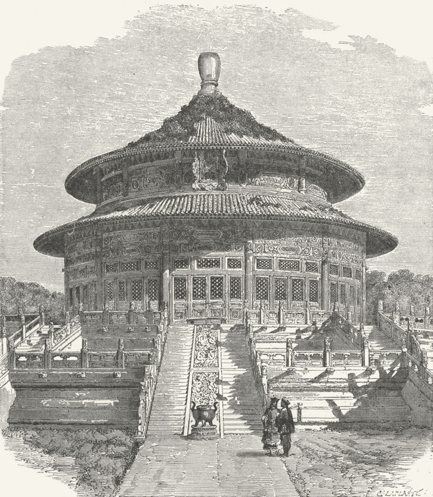CHINA. Temple of Heaven, Beijing c1885 old antique vintage print picture