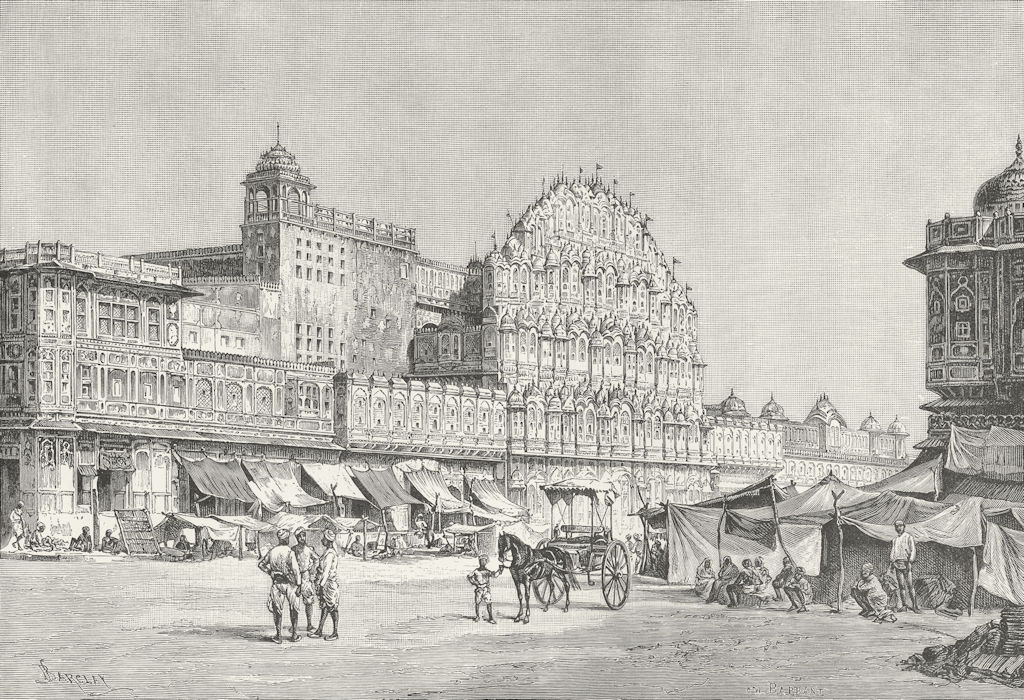 Associate Product INDIA. Jaipur-view, High Street c1885 old antique vintage print picture