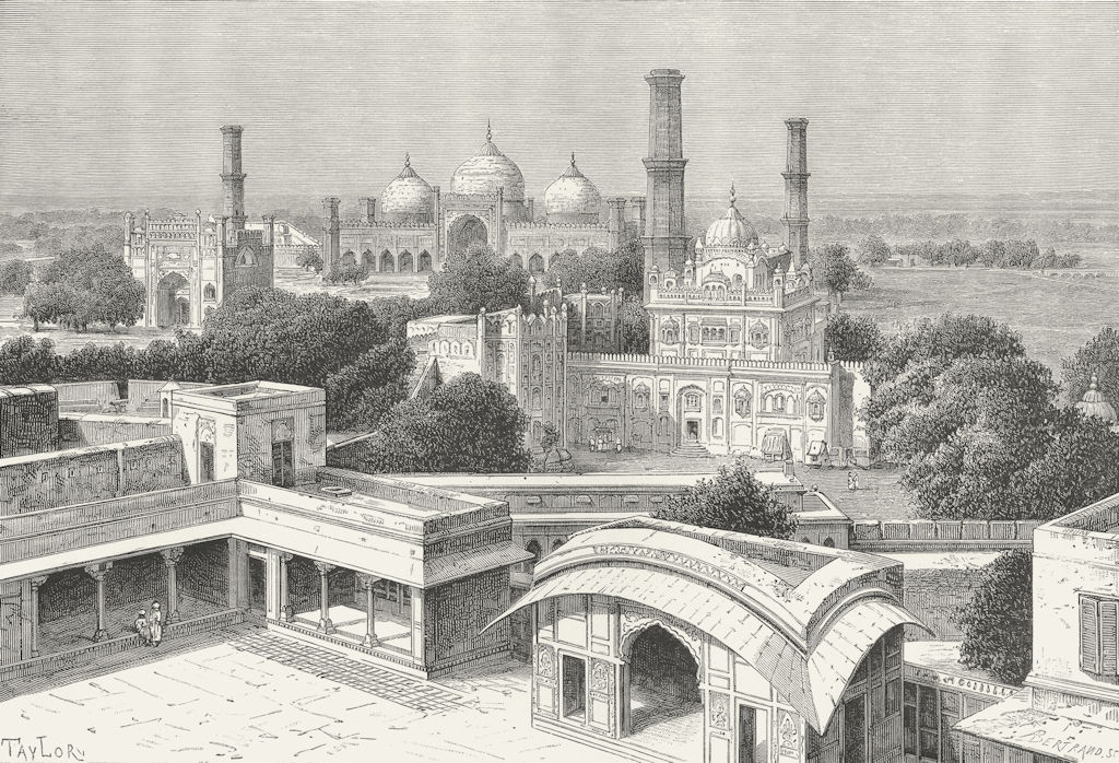 PAKISTAN. Lahore c1885 old antique vintage print picture