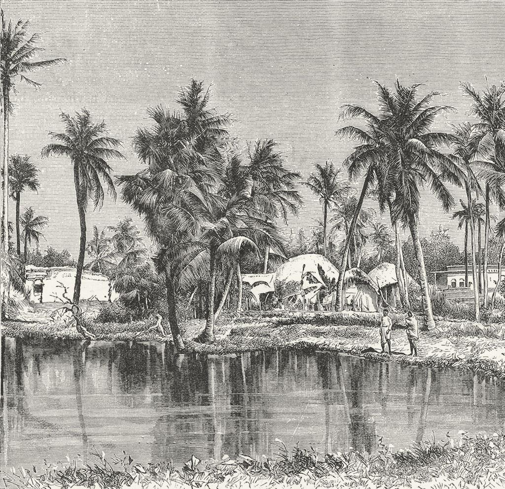 INDIA. Bengal Scenery-view Kolkata c1885 old antique vintage print picture