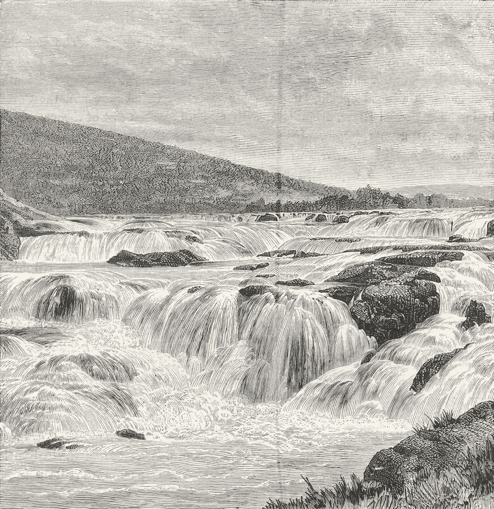 INDIA. Paikari falls, Nilghiris c1885 old antique vintage print picture