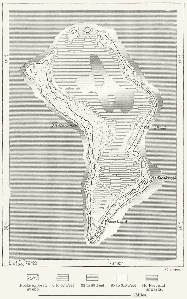 INDIAN OCEAN. Diego Garcia, sketch map c1885 old antique plan chart