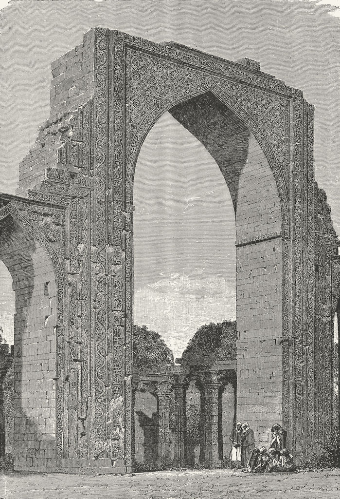 INDIA. Kutal Mosque, Delhi District c1885 old antique vintage print picture