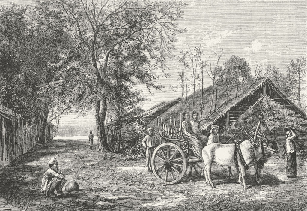 MALAYSIA. Landscape in Tenasserim-view at Tavoy c1885 old antique print