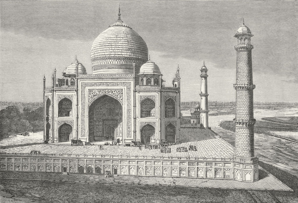 INDIA. Taj Mahal, Agra c1885 old antique vintage print picture