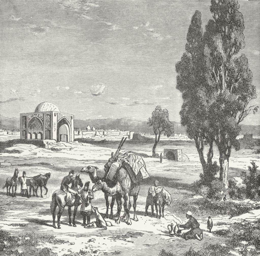 IRAN. Tehran-view, Kasoni Route c1885 old antique vintage print picture