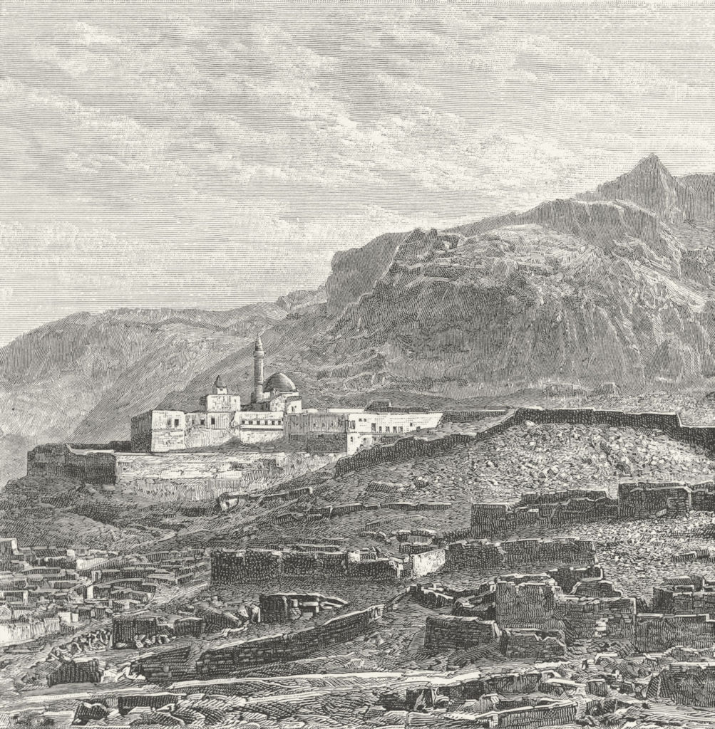 TURKEY. Bayezid-Mosque & Ruined Quarter c1885 old antique print picture