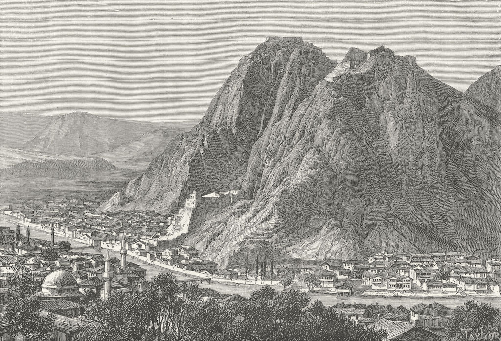 TURKEY. Amasya-view c1885 old antique vintage print picture