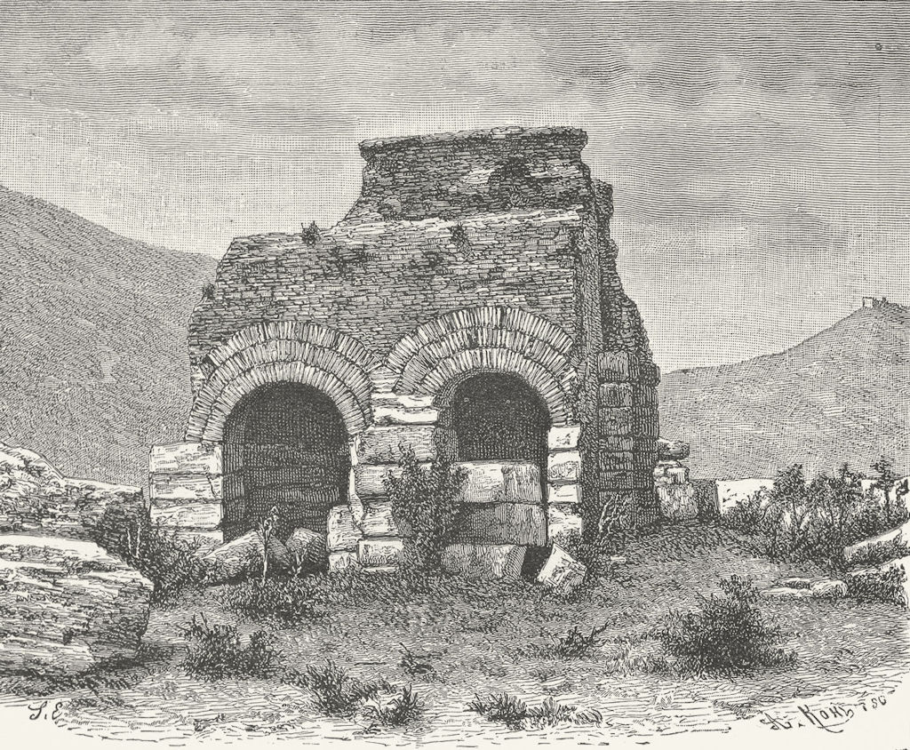 TURKEY. Ephesus-jail of St Paul c1885 old antique vintage print picture