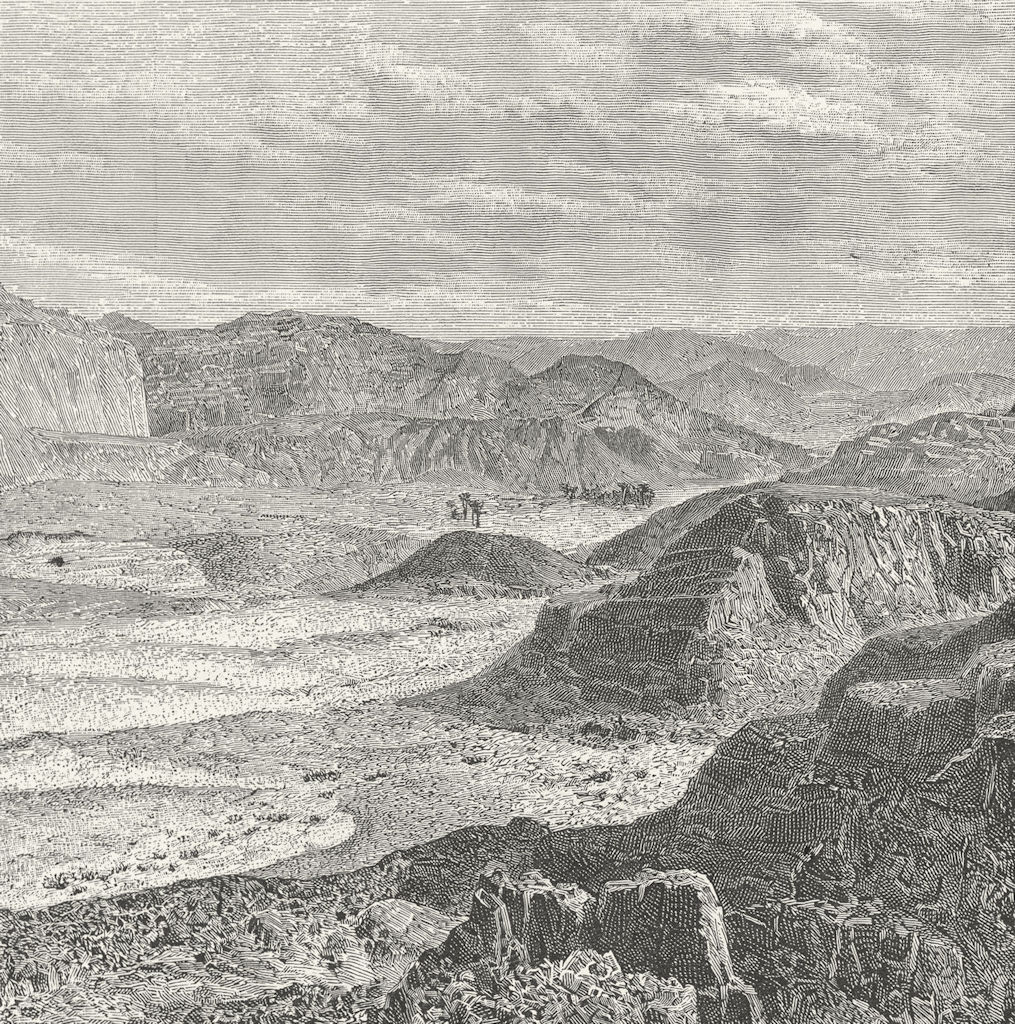EGYPT. Peninsular of Sinai-Ain-El-Huderah c1885 old antique print picture