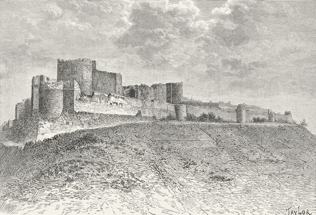 SYRIA. Margat Castle c1885 old antique vintage print picture