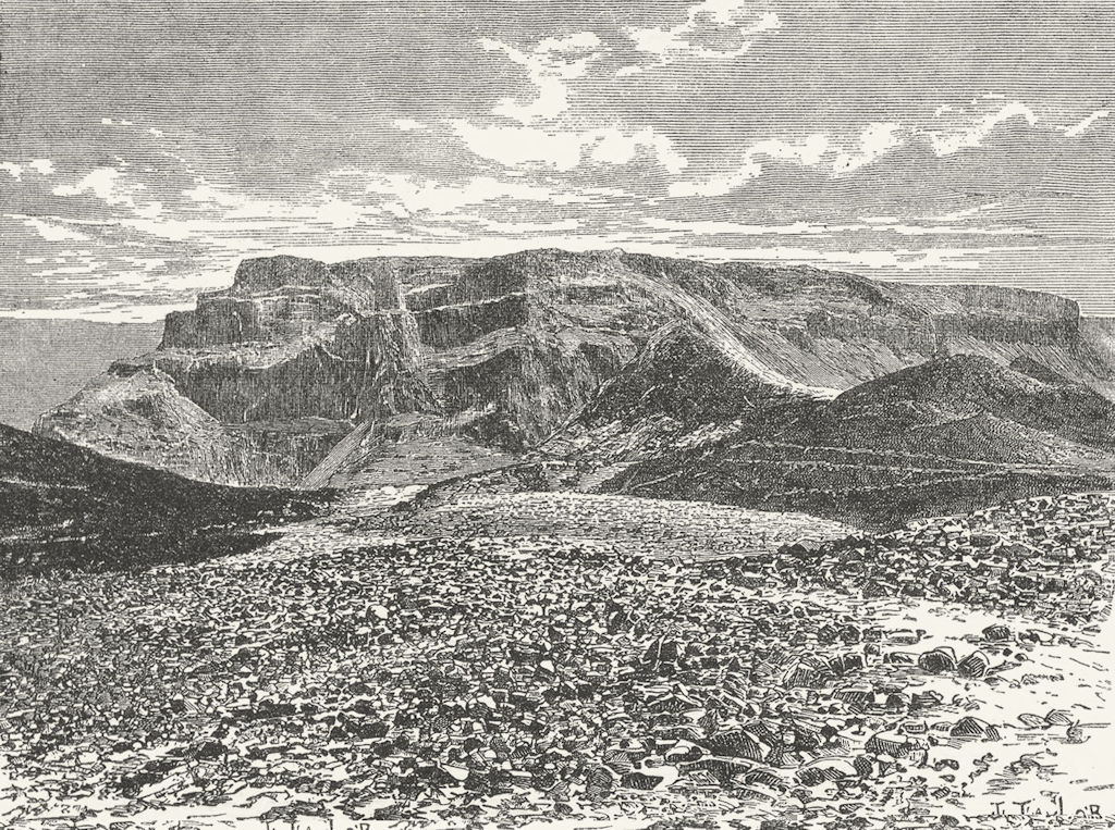 ISRAEL. Rock of Masada c1885 old antique vintage print picture