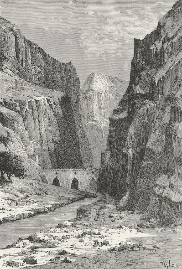 IRAN. Kelat-I-Nadir-Arghavan-Shah Gorge c1885 old antique print picture