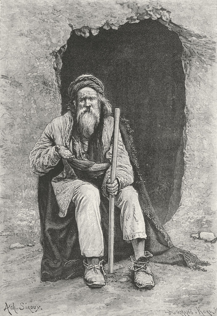 PAKISTAN. A Baluch Mendicant c1885 old antique vintage print picture