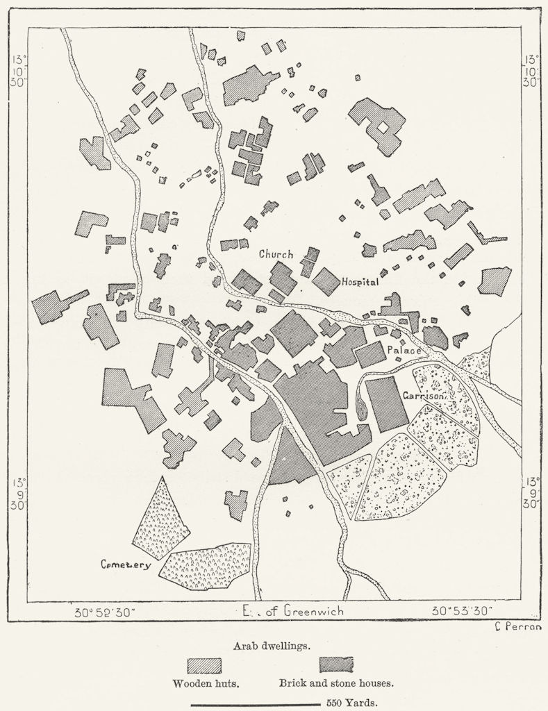 SUDAN. El-Obeid, sketch map c1885 old antique vintage plan chart