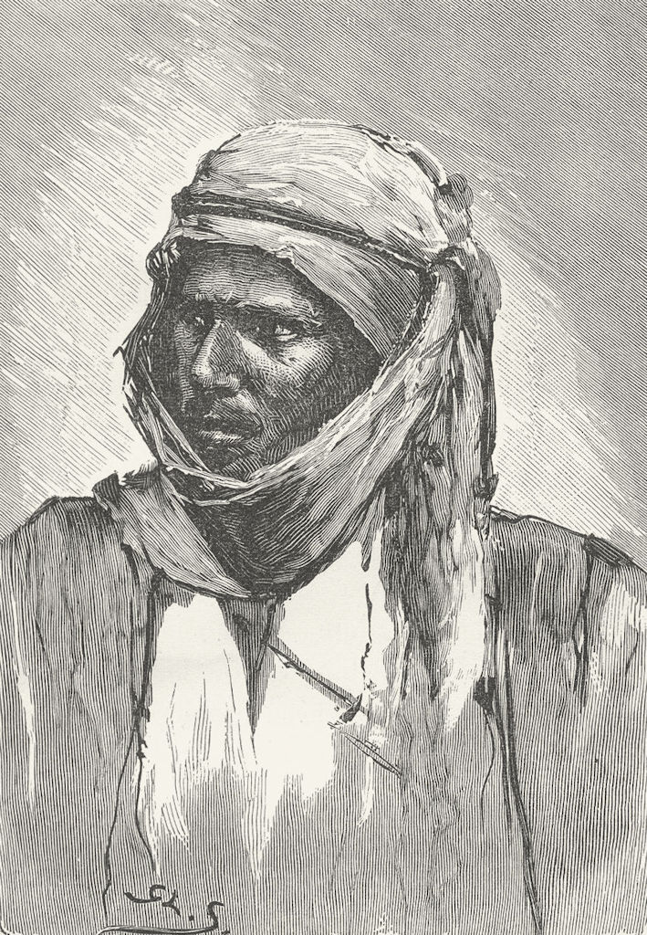 NORTH AFRICA. A Bedouin c1885 old antique vintage print picture