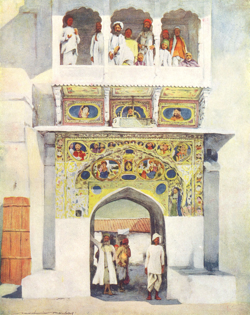 INDIA. A Minstrels Balcony 1905 old antique vintage print picture
