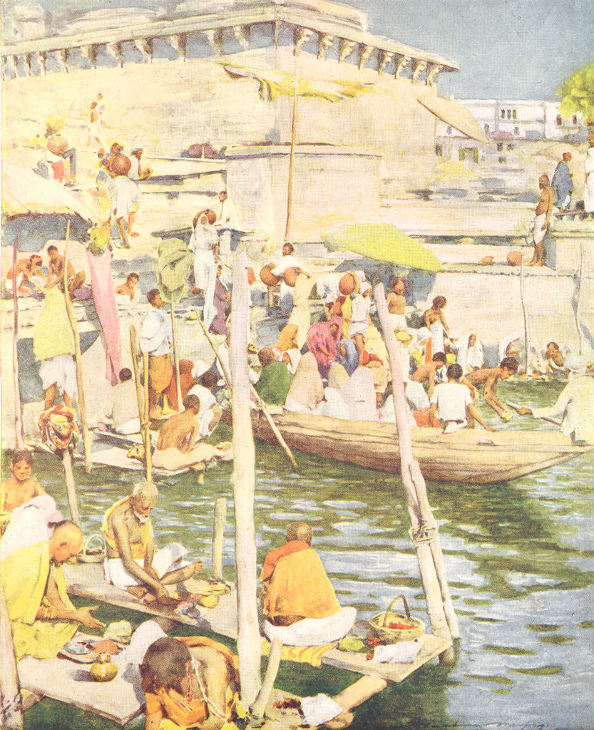INDIA. Varanasi 1905 old antique vintage print picture