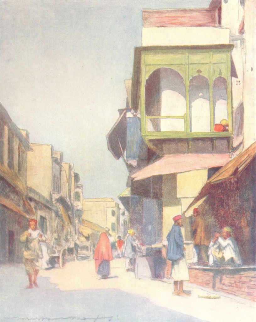 INDIA. A narrow thoroughfare 1905 old antique vintage print picture
