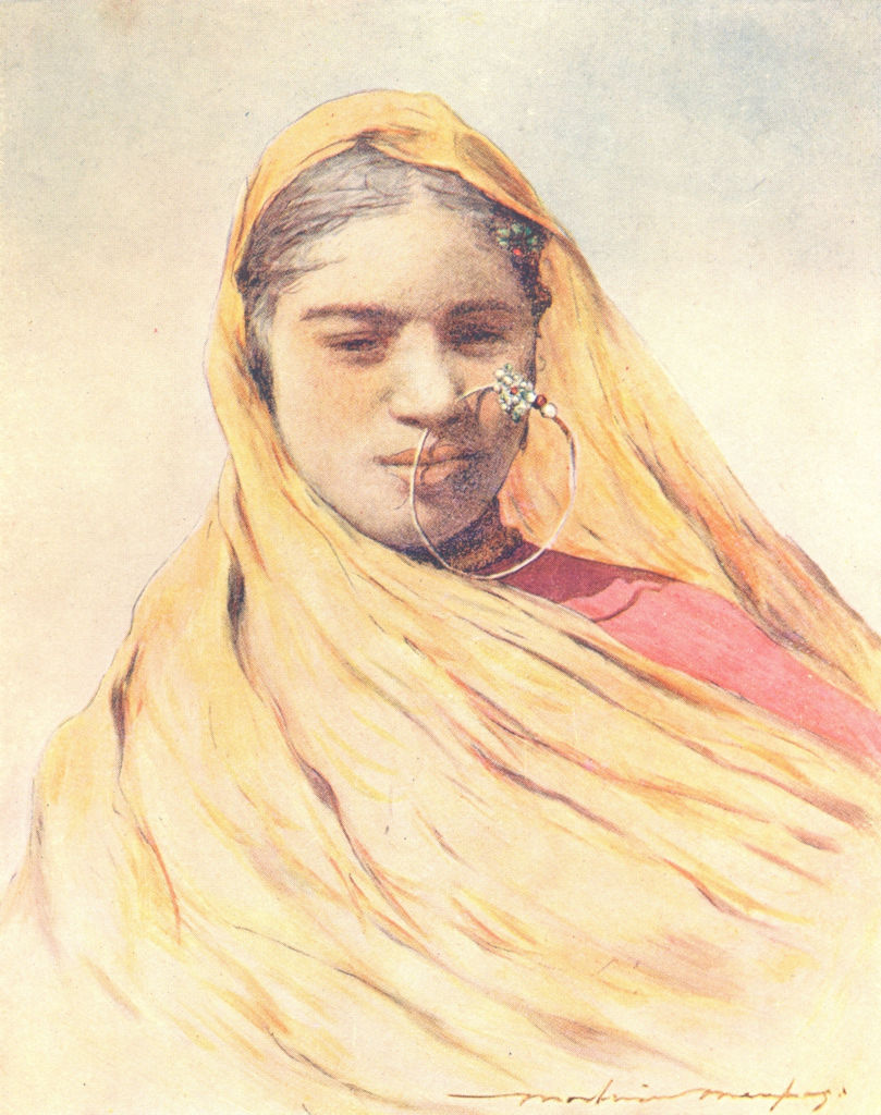 INDIA. A native bride 1905 old antique vintage print picture