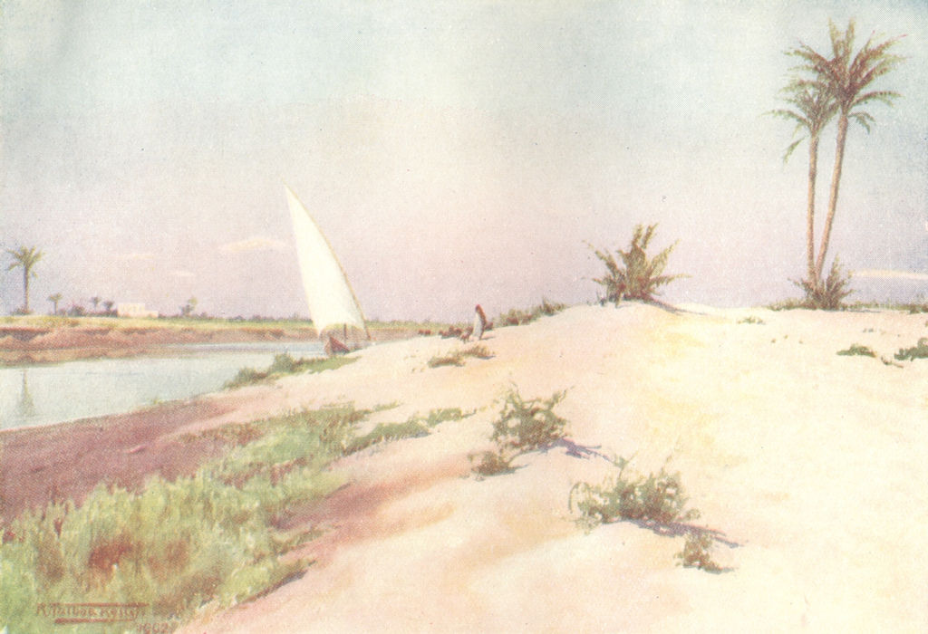 EGYPT. Ismailia Canal, Tel-el-Kebir 1912 old antique vintage print picture