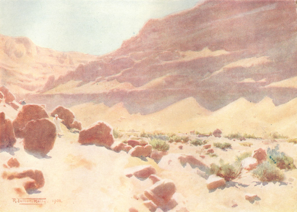 EGYPT. A wadi in the Mokattam Hills 1912 old antique vintage print picture