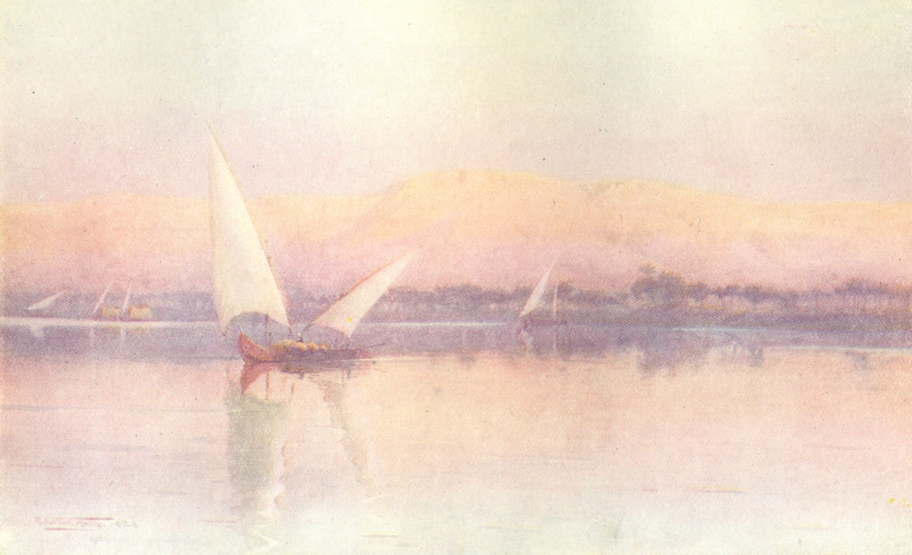 Associate Product EGYPT. A Nile afterglow 1912 old antique vintage print picture
