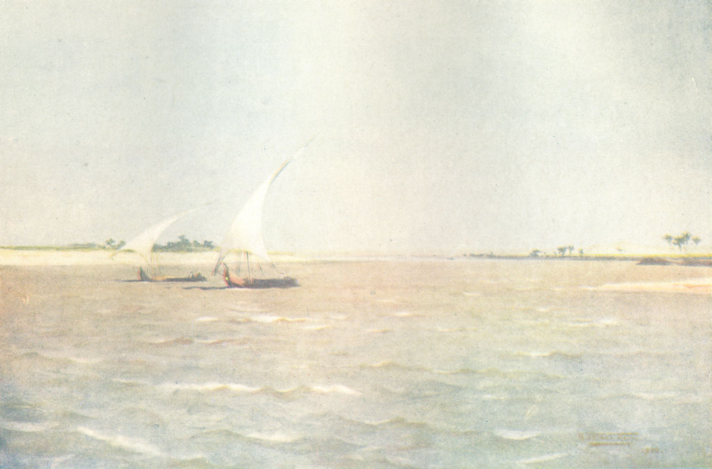 SUDAN. North wind on the Upper Nile 1912 old antique vintage print picture