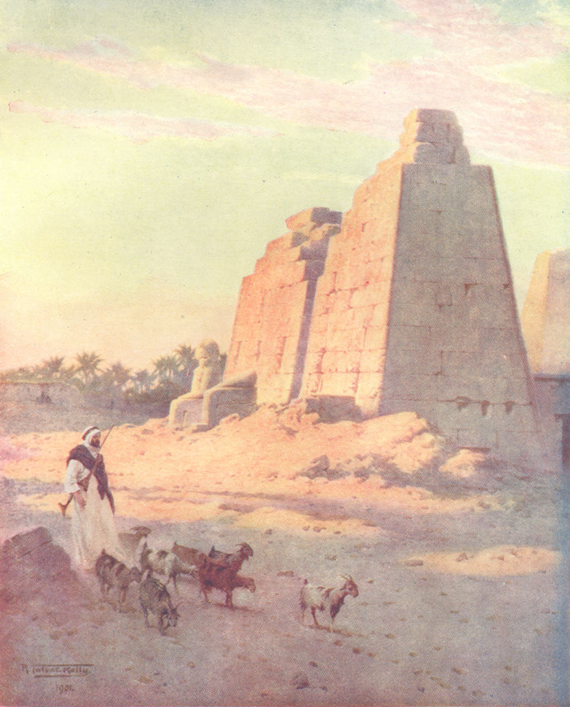 EGYPT. Pylon at Karnak 1912 old antique vintage print picture